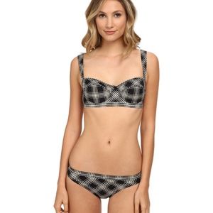 Michael Kors Sedona Plaid Underwire Bra Top Bikini